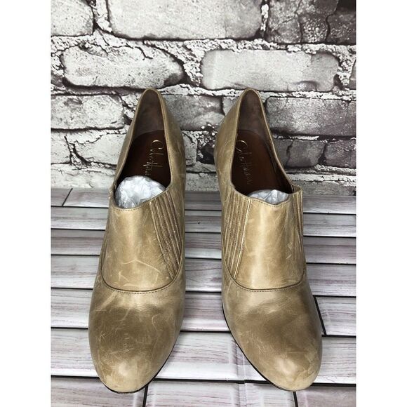 Cole Haan Taupe Leather Low Cut Ankle Bootie Stiletto Heels Women Sz 10B US/41EU - Picture 8 of 16